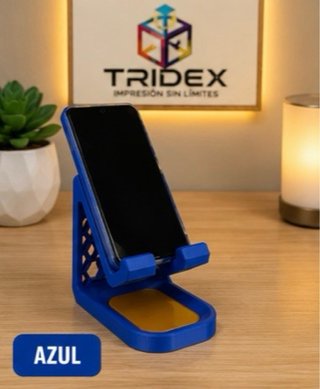 Soporte Móvil 3D Blanco y Dorado