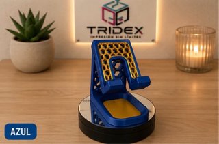 Soporte Móvil 3D Blanco y Dorado