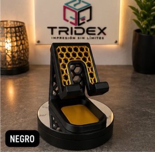 Soporte Móvil 3D Blanco y Dorado