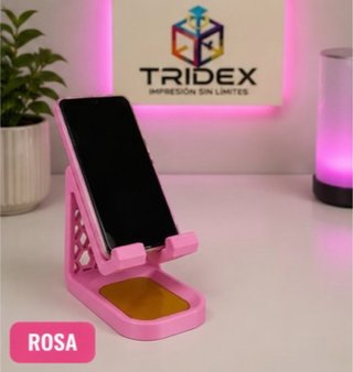 Soporte Móvil 3D Blanco y Dorado