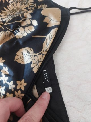 Vestito elegante LIST seta nero oro