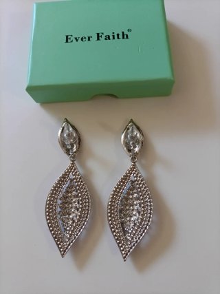 Pendientes Ever Faith Morados y Plateados
