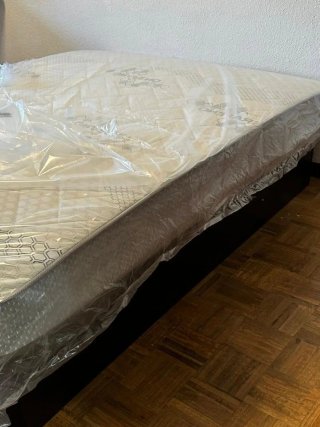 Canapé CABECERO canapé abatible beige colchón Cama