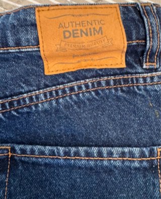 Falda mini denim con rayas laterales