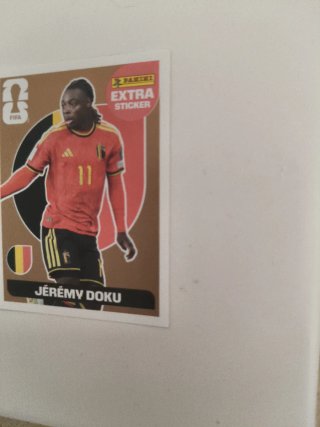 Cromo Jérémy Doku Bélgica Panini Extra Sticker