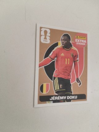 Cromo Jérémy Doku Bélgica Panini Extra Sticker