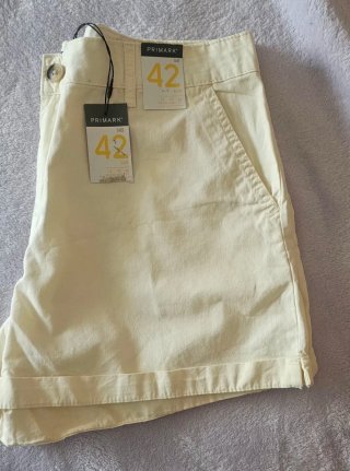 Pantalones cortos beige mujer talla 42