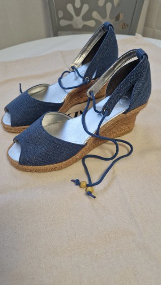 Cuñas Mujer Denim Azul Talla 37
