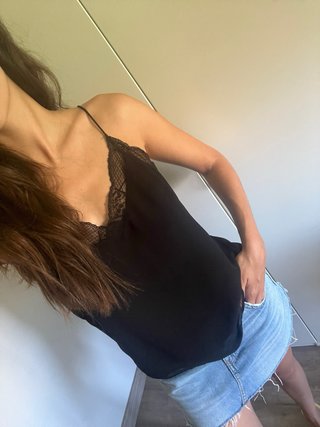 Blusa Zara encaje negro