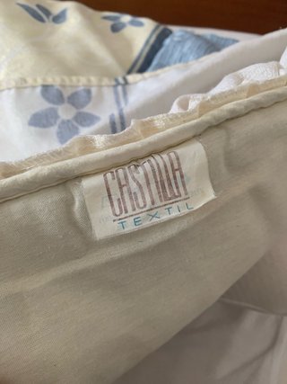 Colcha Cama 150cm Beige y Azul
