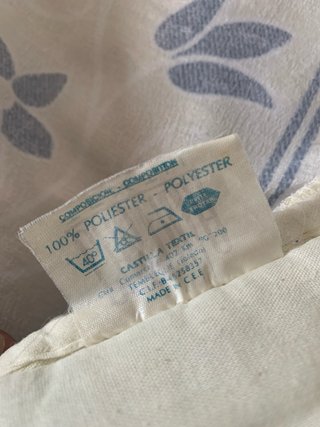 Colcha Cama 150cm Beige y Azul