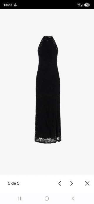 Vestido Largo Negro Guess Bodycon Encaje