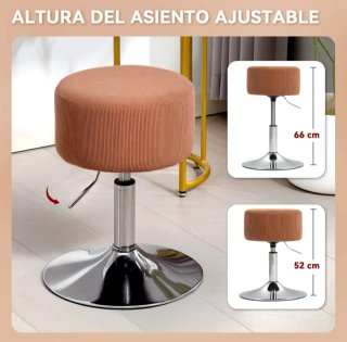 Sgabello da cucina con rivestimento in velluto 360° marrone