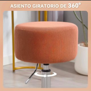 Sgabello da cucina con rivestimento in velluto 360° marrone