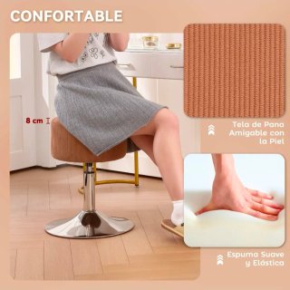 Sgabello da cucina con rivestimento in velluto 360° marrone
