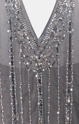 Vestido Zara con abalorios plateados