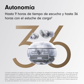 Beats Studio Buds+ Auriculares Inalámbricos Transp