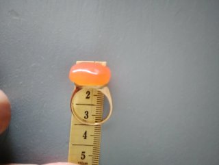 Anillo Vermeil Oro Cornalina Naranja