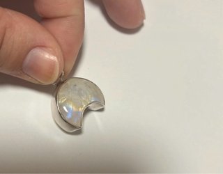 Colgante Luna Piedra Luna Azul Blanco