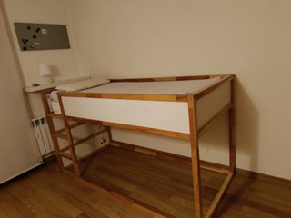 Cama litera juvenil de madera de pino