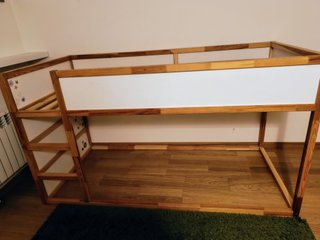 Cama litera juvenil de madera de pino