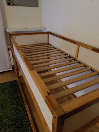 Cama litera juvenil de madera de pino