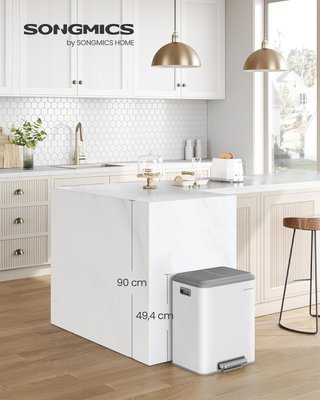 CUBO DE BASURA SONGMICS DOBLE 2x15L RECICLAJE