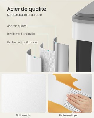 CUBO DE BASURA SONGMICS DOBLE 2x15L RECICLAJE