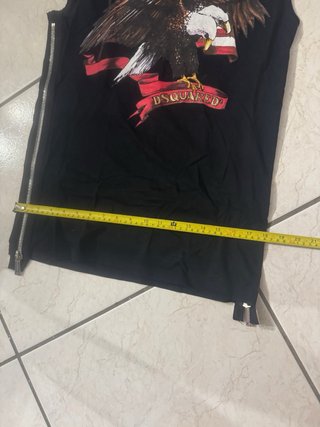 Maglia DSQUARED2 nera con aquila e bandiera USA
