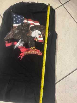 Maglia DSQUARED2 nera con aquila e bandiera USA