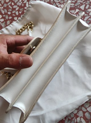 Borsa Rosa Bianco Pelle Metallo Oro