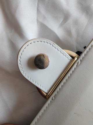 Borsa Rosa Bianco Pelle Metallo Oro