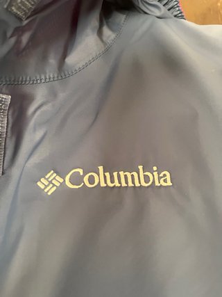Chubasquero Columbia Talla S Azul/Rosa