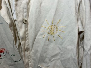 Chaqueta vaquera beige Zara bordada M/L