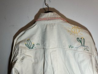 Chaqueta vaquera beige Zara bordada M/L