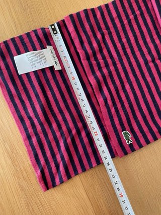 Bufanda Lacoste Rayas Rosa y Azul