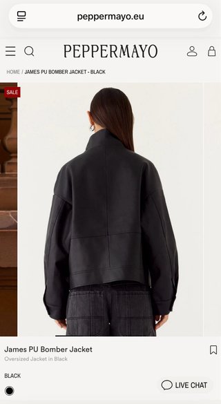 Chaqueta cuero sintético negra (marca: Peppermayo)