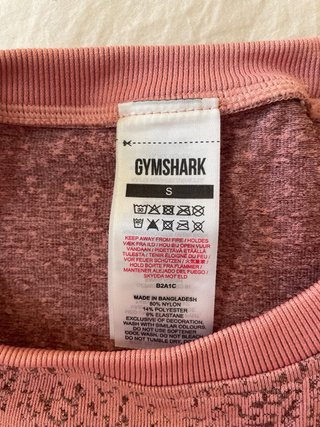 CAMISETA CROP GYMSHARK MANGA LARGA TALLA S NUEVA