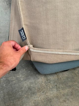 Cabecero desenfundable Jaira de lino y algodón topo para cama de 160 cm FSC Mix Credit.