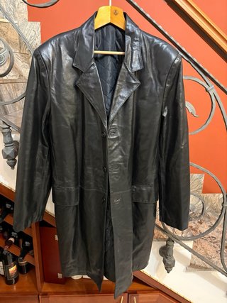 Giacca trench lunga vera pelle di qualità vintage