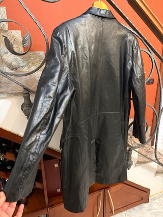 Giacca trench lunga vera pelle di qualità vintage