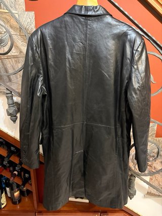 Giacca trench lunga vera pelle di qualità vintage