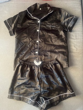 Pijama satén verano negro