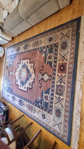 Tappeto stile persiano blu e rosso