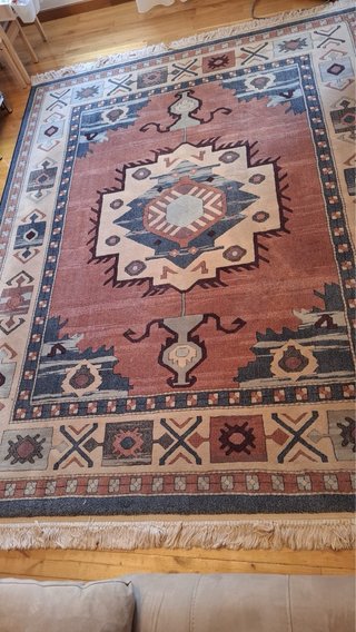 Tappeto stile persiano blu e rosso