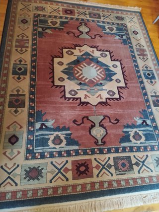 Tappeto stile persiano blu e rosso