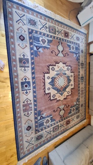 Tappeto stile persiano blu e rosso