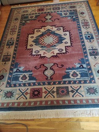 Tappeto stile persiano blu e rosso