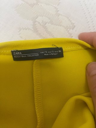Vestido amarillo estampado floral S (talla grande)