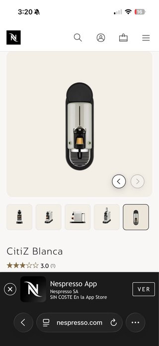 Cafetera Nespresso CitiZ Blanca